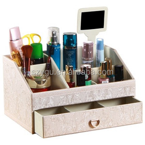 Luxury Handmade Crafts Desktop Ladies Makeup Cosmetics Storage Organizer Box Large Capacity <strong>Skincare</strong> Products <strong>Holder</strong> with Drawer - Product Image 3