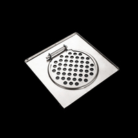 Grille de drain de sol en acier inoxydable de 15 x 15 cm (6 pouces) pour salle de bain, balcon, véranda et garage