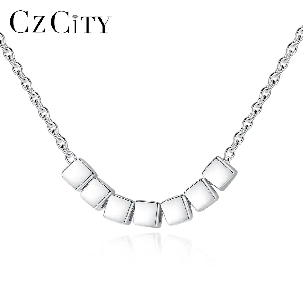Xmxczcity — collier à breloques pour femmes, chaînette, perles carrées