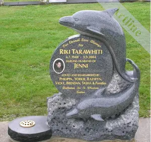 JK granite dolphin headstone for sale