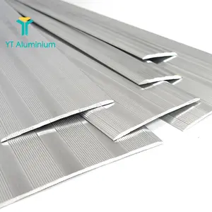 Parlak gümüş düz alüminyum kapı zemin kenar Bar Trim eşik 40mm