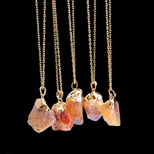 Teardrop Natural Stone Real <strong>Amethyst</strong> <strong>Necklaces</strong> Large Crystal Stone <strong>Necklace</strong> - Product Image 4