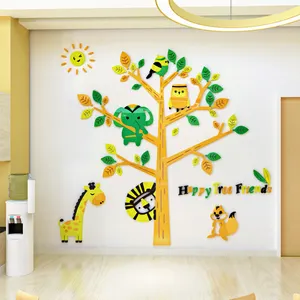 3d cartoon forest dieren tree muurstickers thuis sticker voor kids baby kinderkamer wall art mural