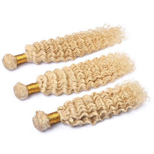Extensions de cheveux Remy blond <span class=keywords><strong>russe</strong></span> 613, ondulations profondes, 100% cheveux vierges avec closure frontale, mèches de cheveux humains bruts 613 - Product Image 5