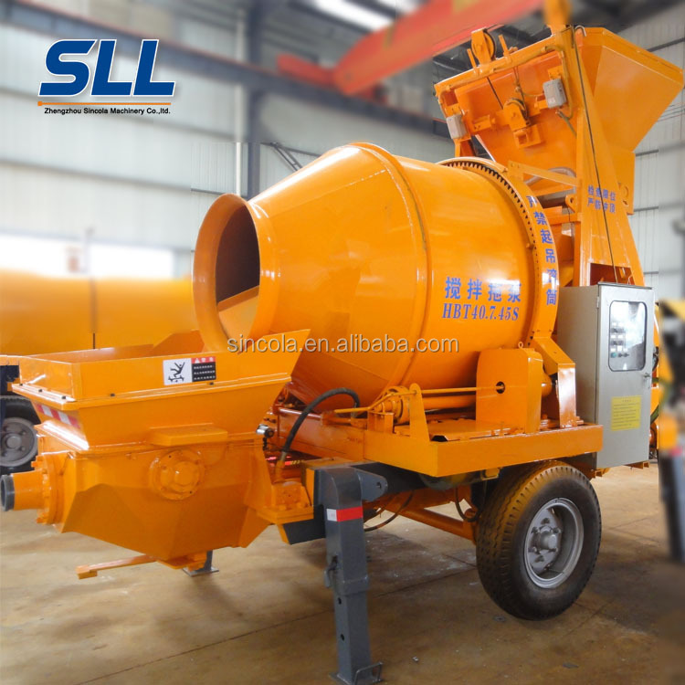 Дизельный Портативный бетоносмеситель с самозагрузкой, мобильный бетоносмеситель с насосом