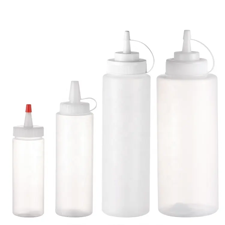 BPA मुक्त Refillable LDPE BBQ सर्द केचप बोतल प्लास्टिक सॉस बग़ैर निचोड़ बोतल
