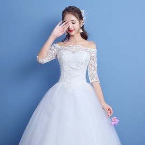Vestido de Novia de Encaje con Hombros Descubiertos y Media Manga, Novedad de <span class=keywords><strong>2017</strong></span>, Venta al por Mayor y al Detal - Product Image 2