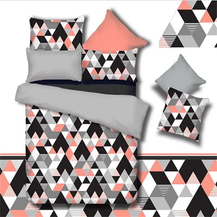 Novo produto atraente estilo geometria 3 d cama 90gsm arabian conjunto de cama lençol conjunto com muitas cores // hanyue