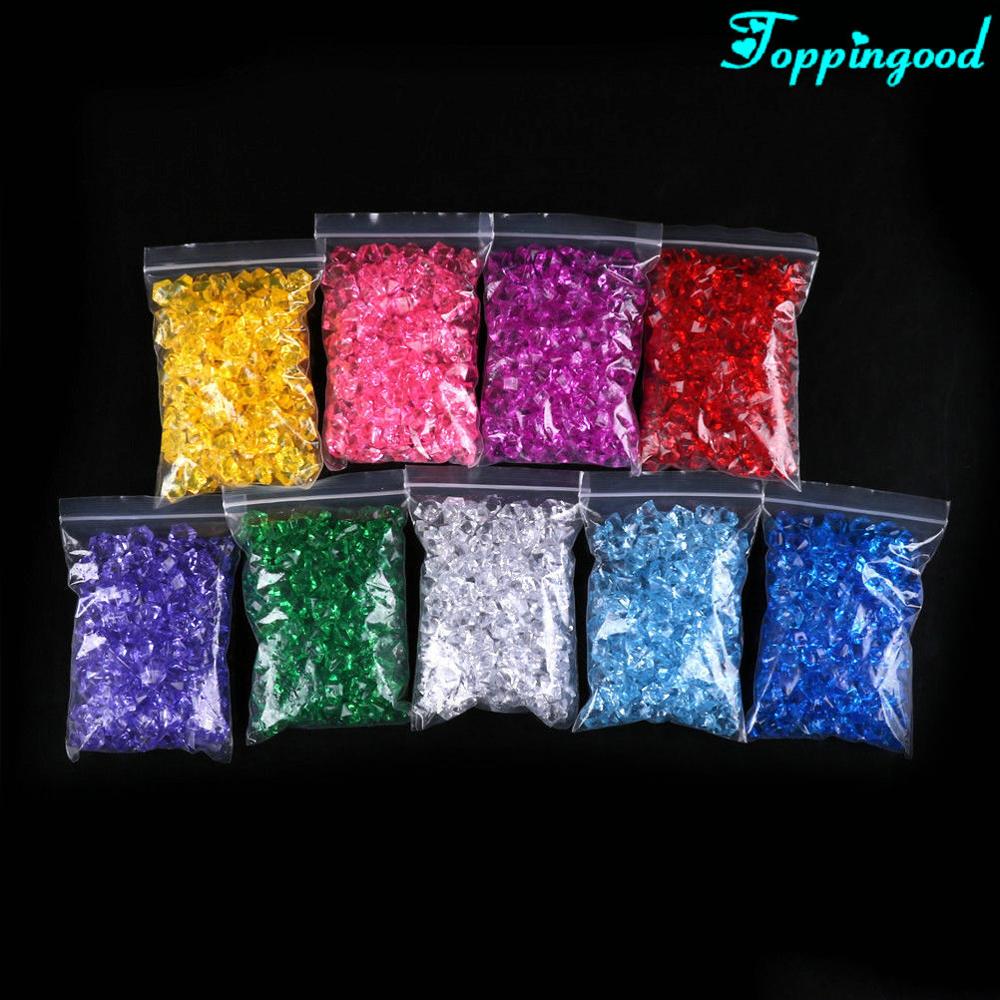 OPP мешки упаковки с украшением в виде кристаллов разброс конфетти в виде алмазов в форме Куба для свадебного украшения