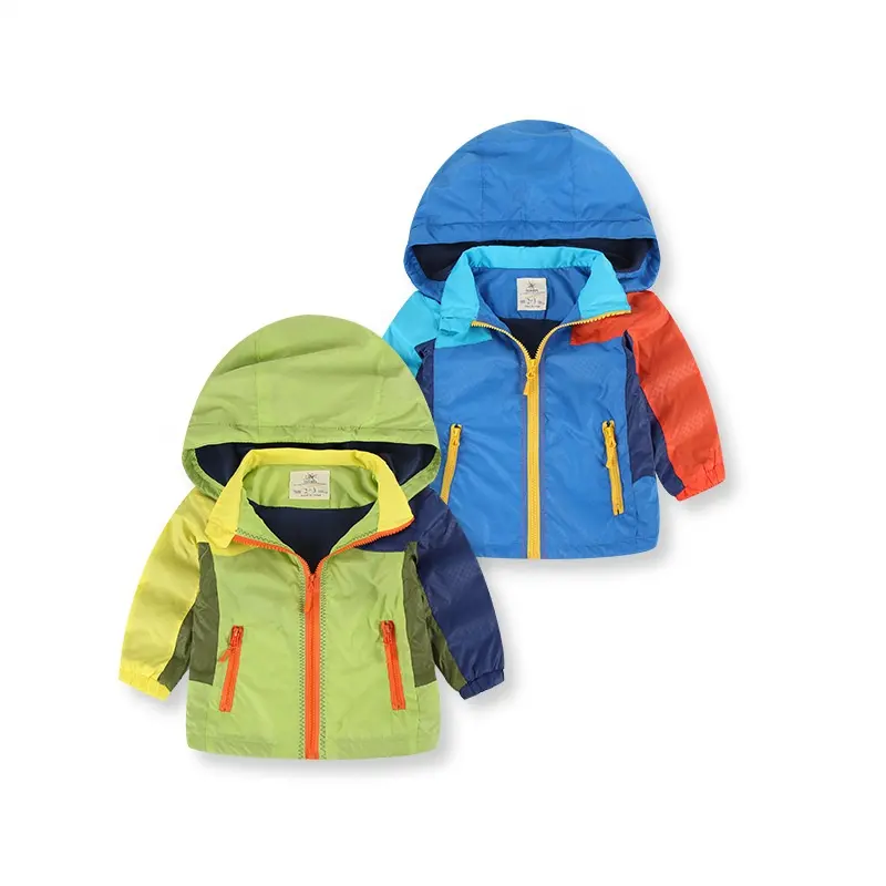 Veste à capuche souple pour enfants, vêtements pour enfants, fermeture éclair, blouson bombardier, personnalisé, Lot en Stock, livraison directe