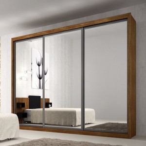 Armoire coulissante en <span class=keywords><strong>bois</strong></span> à 3 portes avec dos en verre <span class=keywords><strong>noir</strong></span> peint - Product Image 4