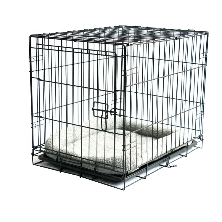 Оптовая продажа, размер 24-48 дюймов, железная клетка для домашних животных с лотком и замком для продажи