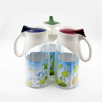 Pichet et pichet d'eau froide de qualité écologique de 1,2 L avec tasses, théières et bouilloires pour distributeur de jus et verres à eau