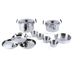 Sartén de acero inoxidable para acampar, juego de cocina de fábrica China - Product Image 1