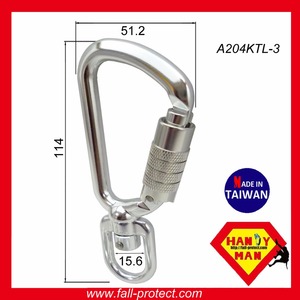 Fall Protection <b>Carabiner</b> Lock With Tool Tether Lanyard for Coil Safety - Product Image 2