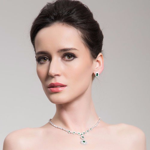 Teemi gros 4 Options de couleur Micro Pavée Réglage CZ ovale Halo Boucles d'oreilles pour le mariage de luxe bijoux de mariée