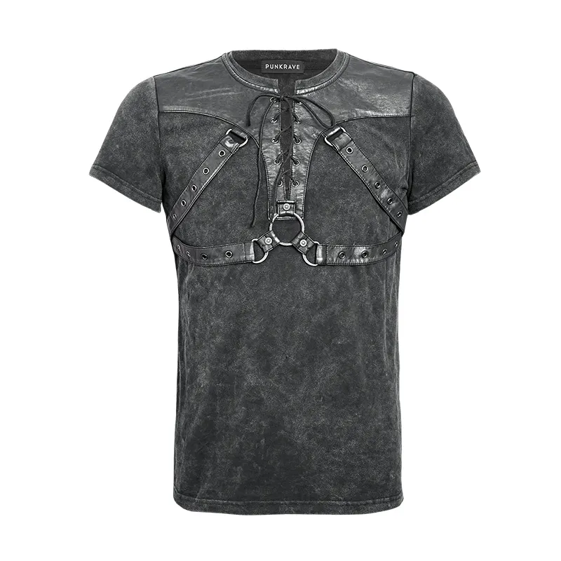 Punk Rave conception originale Steampunk T-424 coton intérieur à manches courtes T-shirt chemises pour les hommes