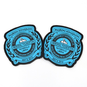 Giá Rẻ Dệt Sắt Trên Phù Hiệu Tùy Chỉnh Tên Trường Học Phong Cách Logo Máy Dệt Các Bản Vá Lỗi Màu Xanh Cho Đồng Phục - Product Image 3