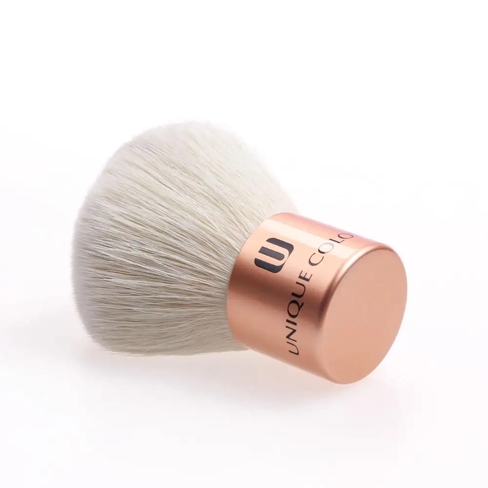 Custom foiled logo synthetic fiber vegan kabuki brush professional makeup brush