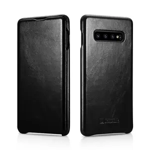 Capa de couro genuíno para samsung s10 plus, capa protetora completa