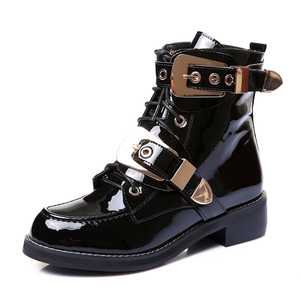 OEM Scarpe Delle Signore della <span class=keywords><strong>Pelle</strong></span> Verniciata Inverno Snow Boots Fibbia <span class=keywords><strong>Stivali</strong></span> <span class=keywords><strong>Da</strong></span> <span class=keywords><strong>Moto</strong></span> Casuale - Product Image 2