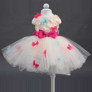 Nueva moda sin mangas baby girl <span class=keywords><strong>organza</strong></span> del vestido de boda - Product Image 4
