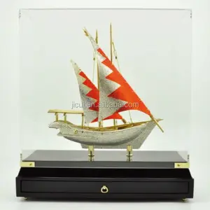 Crystal Arab Diamond Bahrain Dhow metal ship model For gift And Islamic Souvenirs Gifts