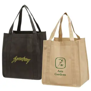 Bolsa de polipropileno personalizada para comestibles, bolsa de mano no tejida laminada, personalizada, promocional, fabricante OEM - Product Image 1