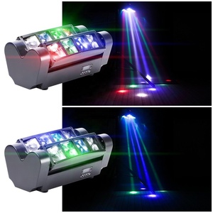 8 pezzi Mini 3W RGBW LED <span class=keywords><strong>Spider</strong></span> Beam testa mobile per l'illuminazione del palco alla festa in discoteca DMX DJ o matrimoni - Product Image 3