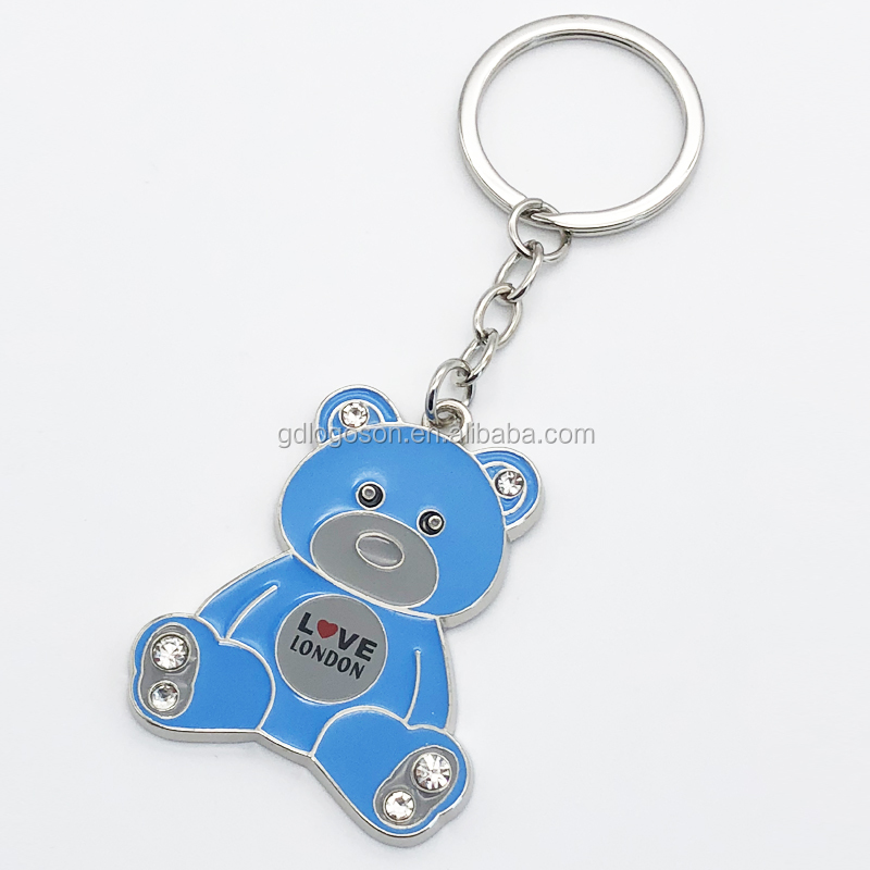 Porte-Clés Pendentif Ourson En Métal Argenté - Cadeau Mignon Amour Neuf Avec Étiquettes