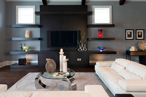 Moderne Meuble <span class=keywords><strong>TV</strong></span> Mural Blanc Laque En Bois Meuble De TÉLÉVISION Mural - Product Image 2