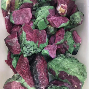 Best quality natural rock epidote ruby zoisite semi precious stones raw material for Jewelcrafting