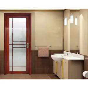 Porte intérieure de salle de bains, en verre trempé, en aluminium, matériel de ponçage, de cadre métallique, livraison gratuite