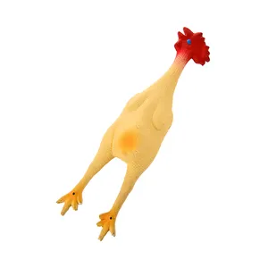 有趣的吱吱作响的乳胶狗玩具有趣的鸡形状设计