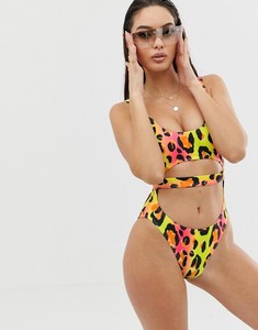 2019 ZY New Design Women Belted High <strong>Leg</strong> <strong>Low</strong> Back Animal Print One Piece <strong>Swimsuit</strong> - Product Image 4