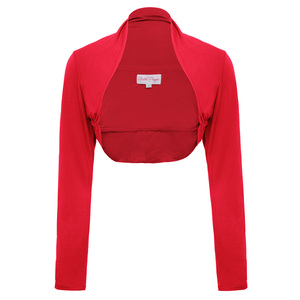 BP Women Comfortable Modal <strong>Red</strong> Long Sleeve Bolero Shrug <strong>Crop</strong> <strong>Top</strong> BP000114-3 - Product Image 1