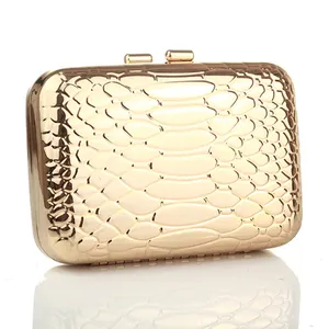 Benutzer definierte Luxus Geldbörse Feinste Hartsc halen kupplung Gold Farbe Metall Clutch Bag Party Clutch Geldbörse für Frauen