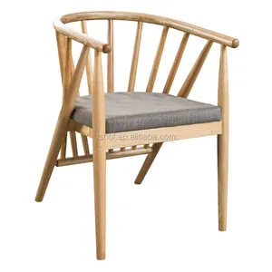 Antieke massief houten arm stoelen meubels met lederen kussen seat EA013
