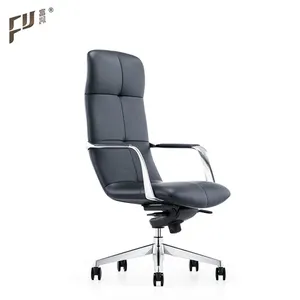 Kursi Kulit Hitam Ergonomis Modern untuk Furnitur Kantor