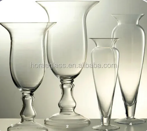 Vaso de vidro de trompete reversível, vaso de flores transparente para mesas de casamento