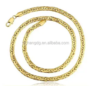 Types Of Gold Chains, Men's Fashion Gold Plated 6mm 50cm 20 Inch Link Chain Necklace