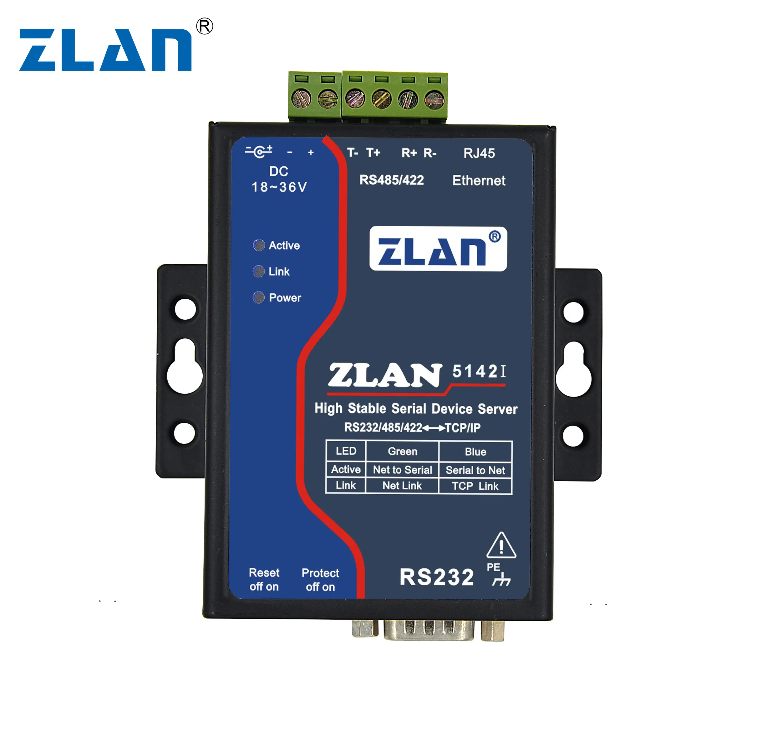 ZLAN5142I RS232 RS422 RS232 Ke Ethernet, Konverter IOT Modbus RTU Ke TCP Gateway Industri Perangkat Server Seri Stabil Tinggi