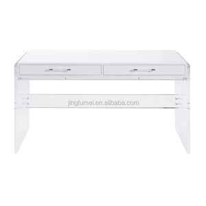 Table de toilette simple et élégante en lucite avec pieds en acrylique transparent - Product Image 2