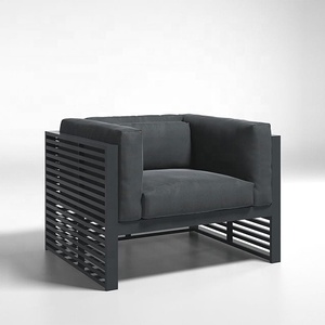 طقم أريكة فاخر بإطار من الألومنيوم للأماكن الخارجية، أثاث حدائق وفناء - Product Image 5