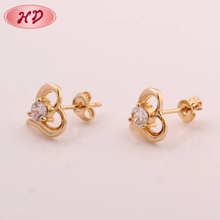 Anting-Anting Kancing untuk Wanita, Gaya Eropa Mode Dapat Diganti 18K Berlapis Emas Zirkonia Kubik CZ