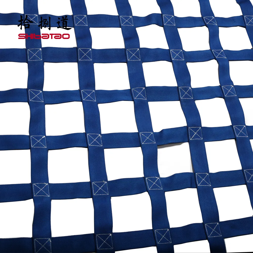 Yüksek kaliteli polyester dokuma net ayarlanabilir kargo ağı için kamyon suv/gemi/uçak tırmanma kargo ağı