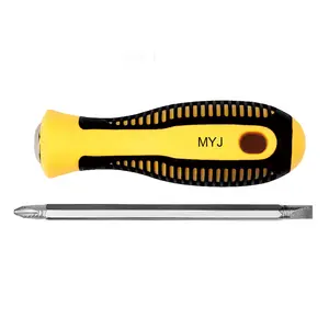 rubber handle manual slotted and ph2 double sided screwdriver