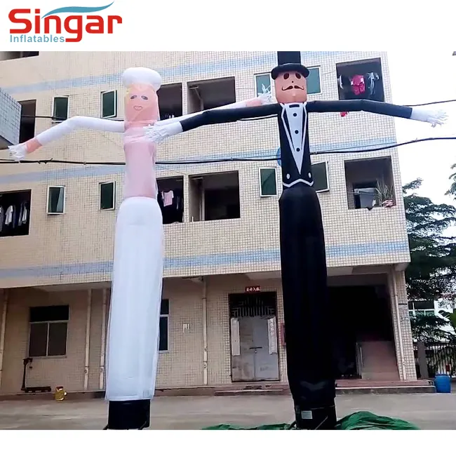Wedding balloons tube man inflatable bride and gromm air dancer