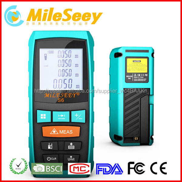 Горячие на продажу Mileseey S6 60 М водонепроницаемый измерения лента Мини лазерный дальномер