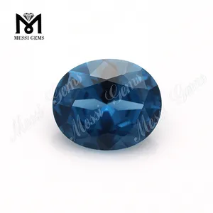 Овальная форма 9x11 мм граненый синтетический синий шпинель драгоценного камня